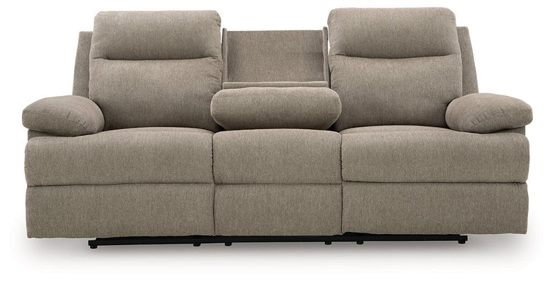 Side-Swipe Reclining Sofa with Drop Down Table - Theo's Factory Direct Mattress & Furniture (Columbus, OH)