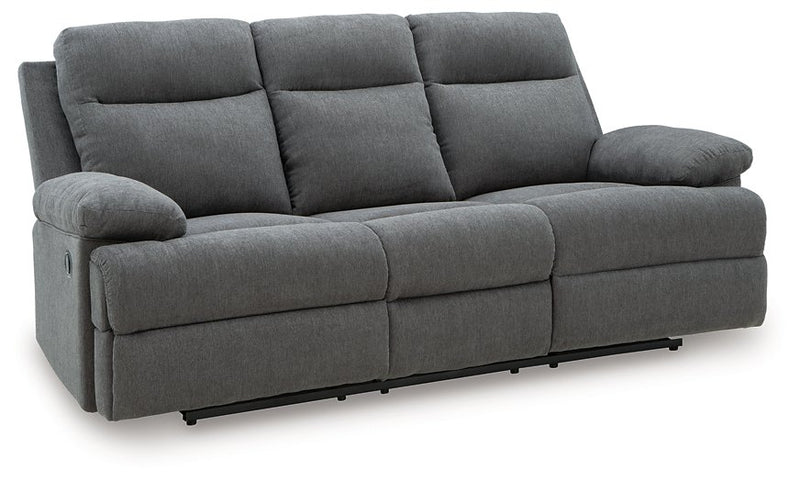Side-Swipe Reclining Sofa with Drop Down Table - Theo's Factory Direct Mattress & Furniture (Columbus, OH)