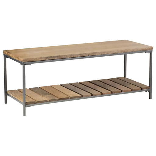 Gerbera Accent Bench with Slat Shelf Natural and Gunmetal - Theo's Factory Direct Mattress & Furniture (Columbus, OH)