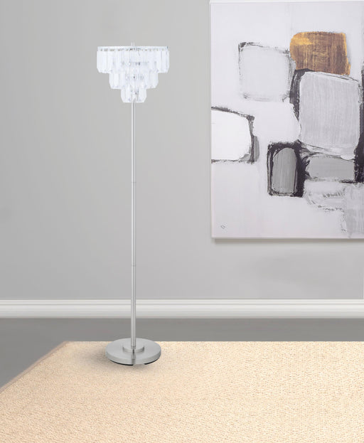 Anya Metal Base Floor Lamp Chrome and Crystal - Theo's Factory Direct Mattress & Furniture (Columbus, OH)