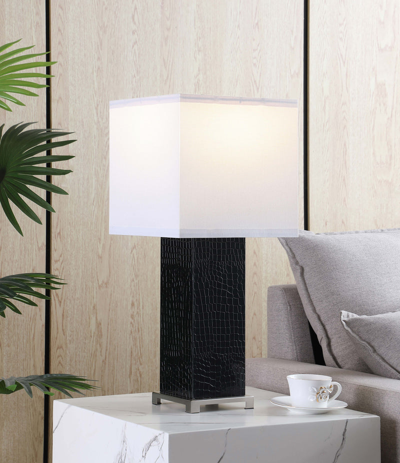Bridle Square Shade Bedside Table Lamp Black - Theo's Factory Direct Mattress & Furniture (Columbus, OH)