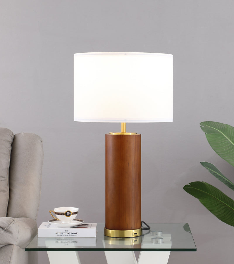 Aziel Drum Shade Bedside Table Lamp Cappuccino and Gold - Theo's Factory Direct Mattress & Furniture (Columbus, OH)