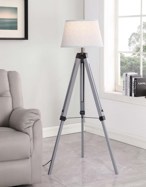 Dayton Adjustable Empire Shade Tripod Floor Lamp Grey - Theo's Factory Direct Mattress & Furniture (Columbus, OH)