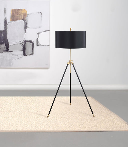 Zabka Tripod Floor Lamp Black and Gold - Theo's Factory Direct Mattress & Furniture (Columbus, OH)