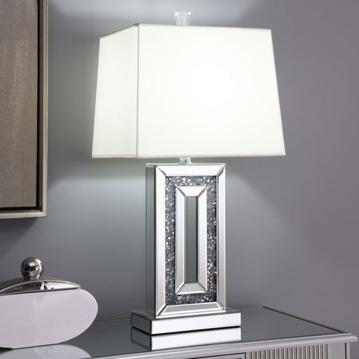 Ayelet Table Lamp with Square Shade White and Mirror - Theo's Factory Direct Mattress & Furniture (Columbus, OH)