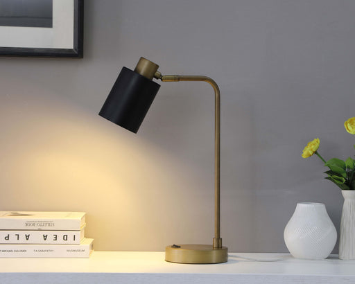 Cherise Adjustable Shade Table Lamp Antique Brass and Matte Black - Theo's Factory Direct Mattress & Furniture (Columbus, OH)