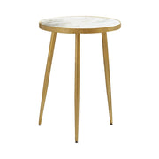 Acheson Round Accent Table White and Gold - Theo's Factory Direct Mattress & Furniture (Columbus, OH)
