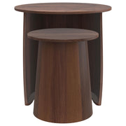 Yency 2-piece Round Mango Wood Nesting Table Set Dark Brown - Theo's Factory Direct Mattress & Furniture (Columbus, OH)