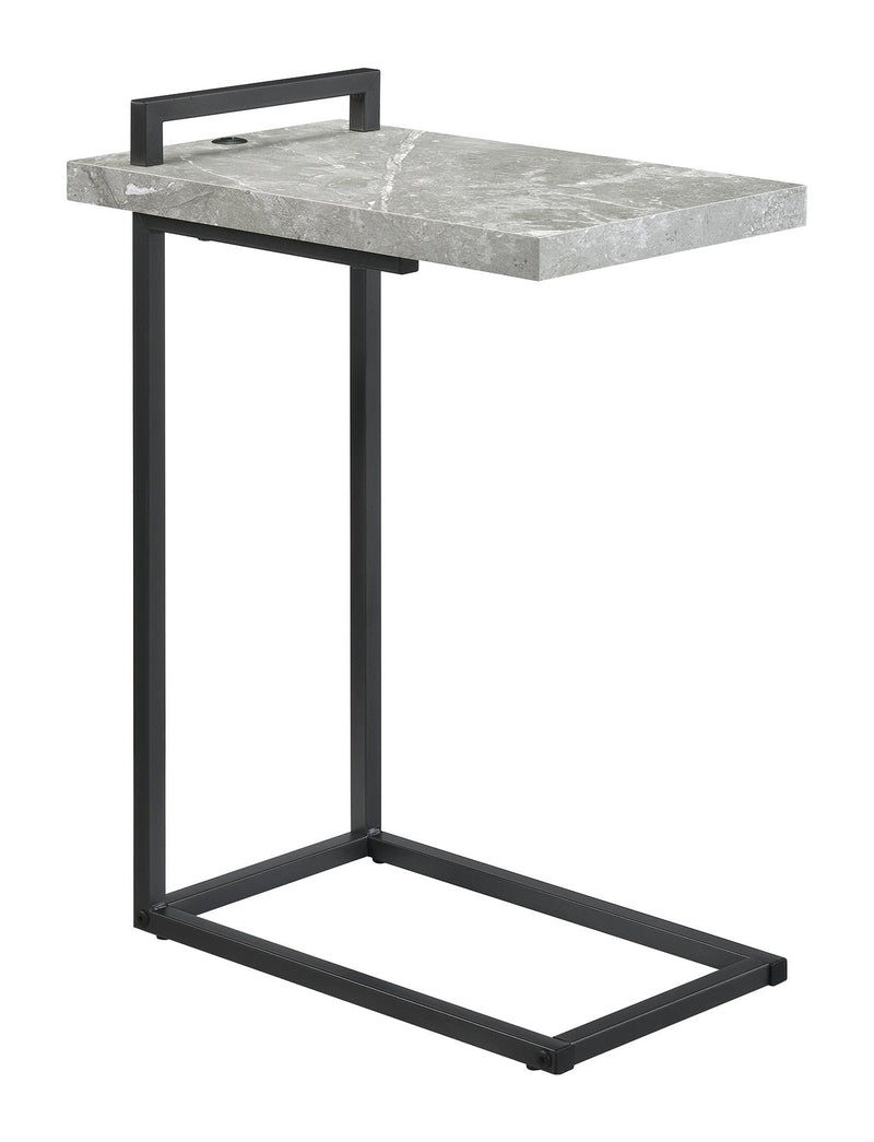 Maxwell C-shaped Accent Table Cement and Gunmetal - Theo's Factory Direct Mattress & Furniture (Columbus, OH)