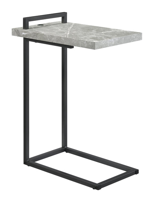 Maxwell C-shaped Accent Table Cement and Gunmetal - Theo's Factory Direct Mattress & Furniture (Columbus, OH)