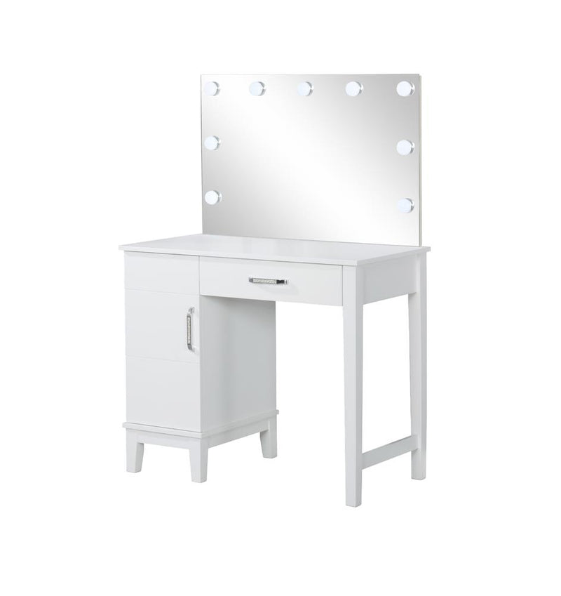 Elijah Vanity Set with LED Lights White and Dark Grey - Theo's Factory Direct Mattress & Furniture (Columbus, OH)