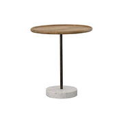 Ginevra Round Wooden Top Accent Table Natural and White - Theo's Factory Direct Mattress & Furniture (Columbus, OH)