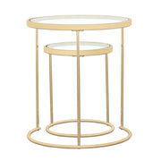 Maylin 2-piece Round Glass Top Nesting Tables Gold - Theo's Factory Direct Mattress & Furniture (Columbus, OH)