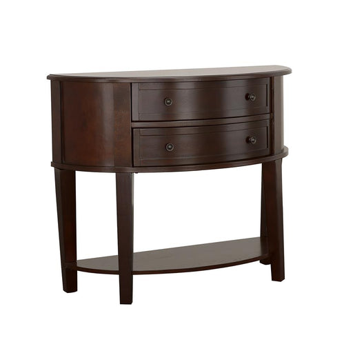 Diane 2-drawer Demilune Shape Console Table Cappuccino - Theo's Factory Direct Mattress & Furniture (Columbus, OH)