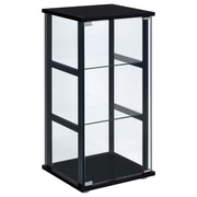 Cyclamen 3-shelf Glass Curio Cabinet Black and Clear - Theo's Factory Direct Mattress & Furniture (Columbus, OH)
