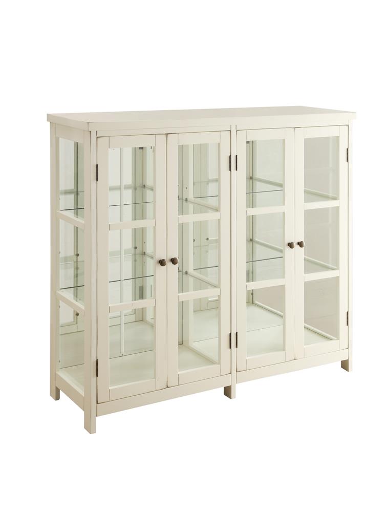 Sable 4-door Display Accent Cabinet White - Theo's Factory Direct Mattress & Furniture (Columbus, OH)