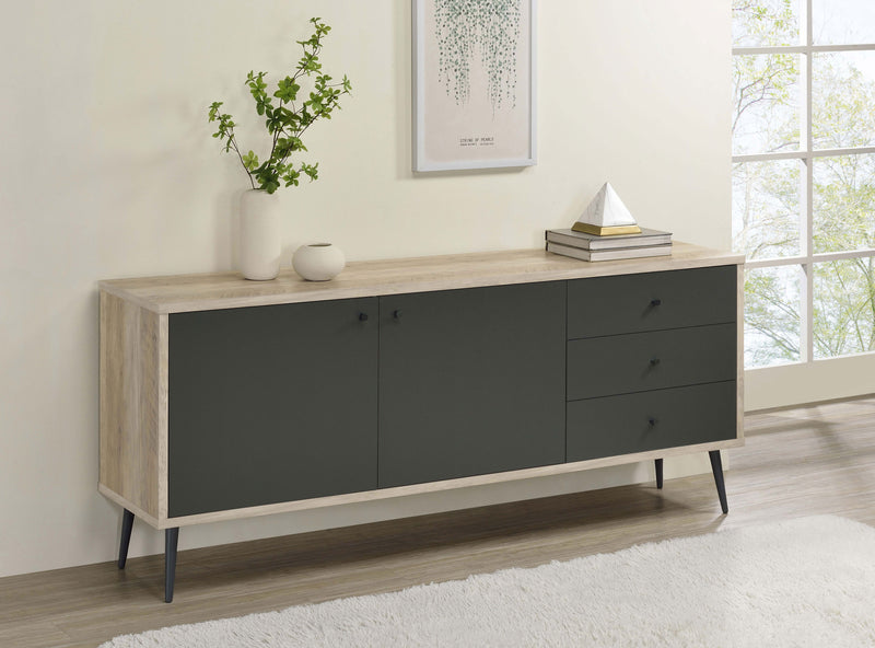 Maeve 2-door Engineered Wood Accent Cabinet Grey and Antique Pine - Theo's Factory Direct Mattress & Furniture (Columbus, OH)