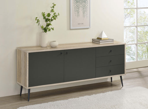 Maeve 2-door Engineered Wood Accent Cabinet Grey and Antique Pine - Theo's Factory Direct Mattress & Furniture (Columbus, OH)