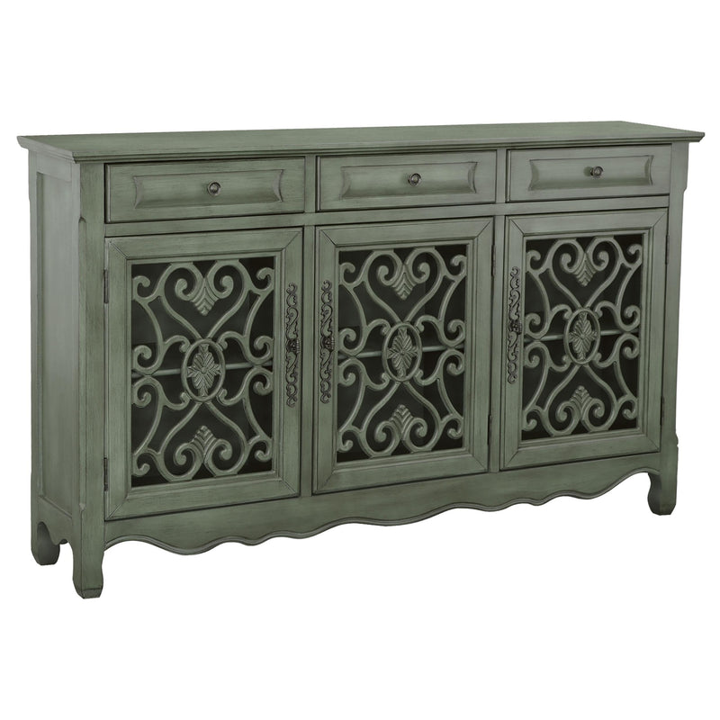 Madeline 3-door Accent Cabinet Antique Green - Theo's Factory Direct Mattress & Furniture (Columbus, OH)