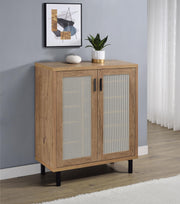 Teller 2-door Shoe Storage Cabinet Natural Oak - Theo's Factory Direct Mattress & Furniture (Columbus, OH)