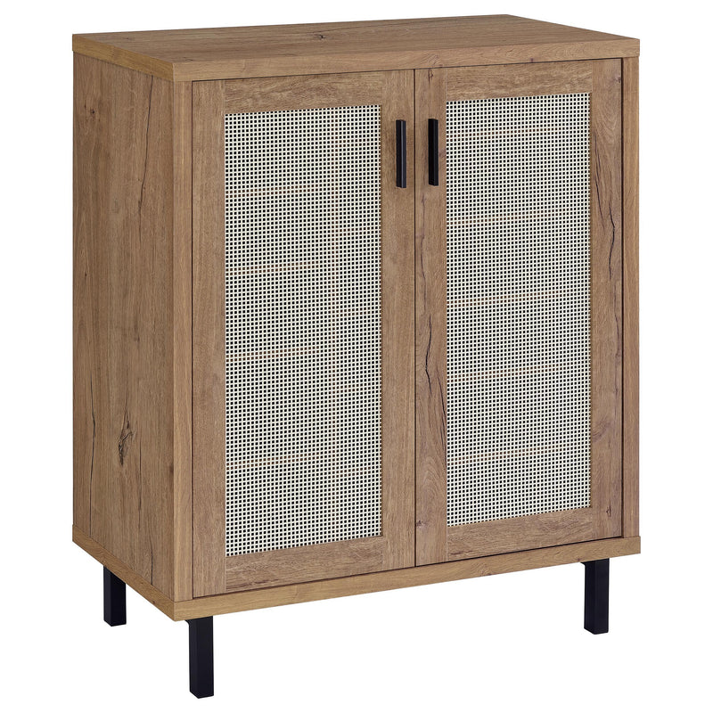 Teller 2-door Shoe Storage Cabinet Natural Oak - Theo's Factory Direct Mattress & Furniture (Columbus, OH)
