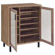 Teller 2-door Shoe Storage Cabinet Natural Oak - Theo's Factory Direct Mattress & Furniture (Columbus, OH)