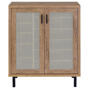 Teller 2-door Shoe Storage Cabinet Natural Oak - Theo's Factory Direct Mattress & Furniture (Columbus, OH)