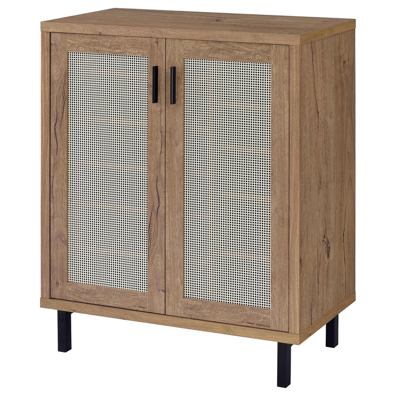 Teller 2-door Shoe Storage Cabinet Natural Oak - Theo's Factory Direct Mattress & Furniture (Columbus, OH)