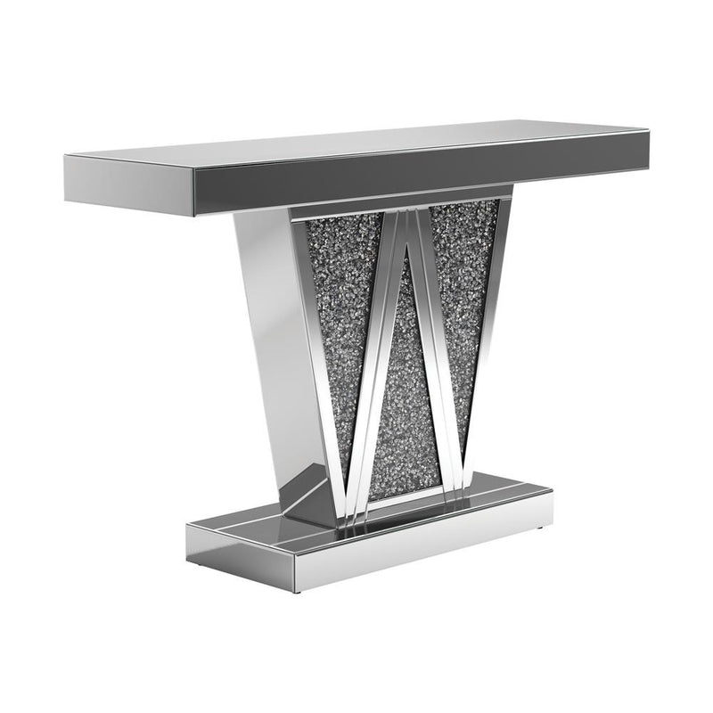 Crocus Rectangular Console Table Silver - Theo's Factory Direct Mattress & Furniture (Columbus, OH)