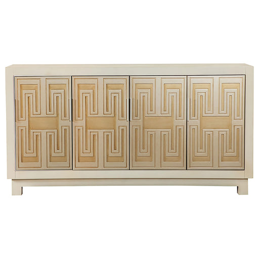 Voula Rectangular 4-door Accent Cabinet White and Gold - Theo's Factory Direct Mattress & Furniture (Columbus, OH)