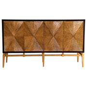 Zira Sunburst 4-door Accent Cabinet Brown and Antique Gold - Theo's Factory Direct Mattress & Furniture (Columbus, OH)