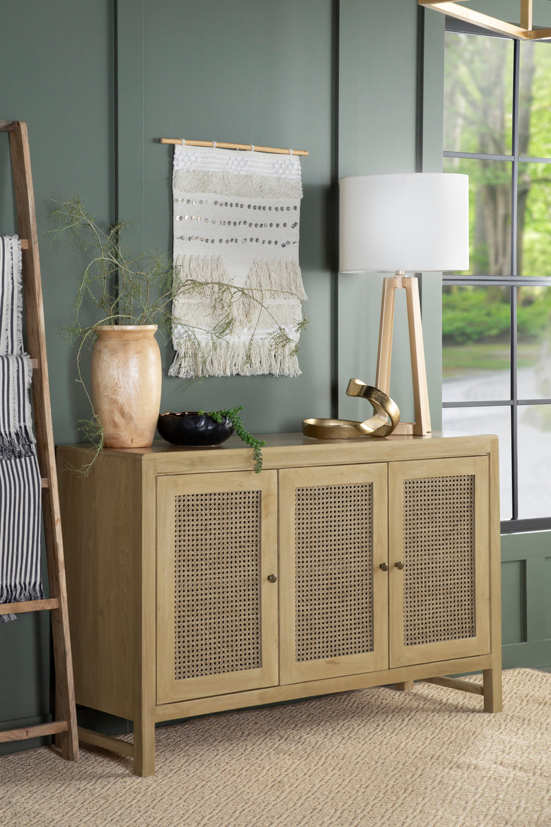 Zamora Rectangular 3-door Accent Cabinet Natural - Theo's Factory Direct Mattress & Furniture (Columbus, OH)
