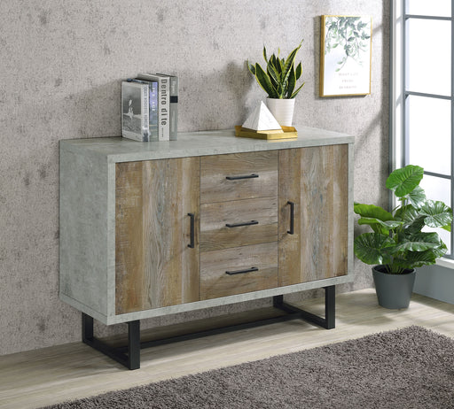 Abelardo 3-drawer Accent Cabinet Weathered Oak and Cement - Theo's Factory Direct Mattress & Furniture (Columbus, OH)
