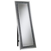 Carisi Rectangular Standing Mirror with LED Lighting Silver - Theo's Factory Direct Mattress & Furniture (Columbus, OH)