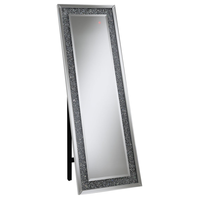 Carisi Rectangular Standing Mirror with LED Lighting Silver - Theo's Factory Direct Mattress & Furniture (Columbus, OH)