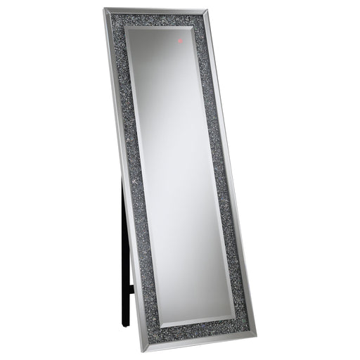 Carisi Rectangular Standing Mirror with LED Lighting Silver - Theo's Factory Direct Mattress & Furniture (Columbus, OH)