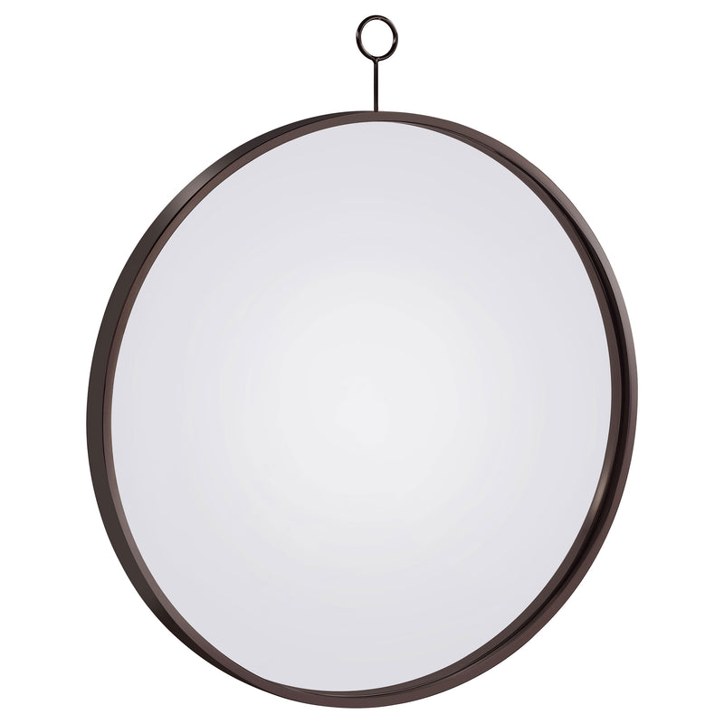 Gwyneth Round Wall Mirror Black Nickel - Theo's Factory Direct Mattress & Furniture (Columbus, OH)