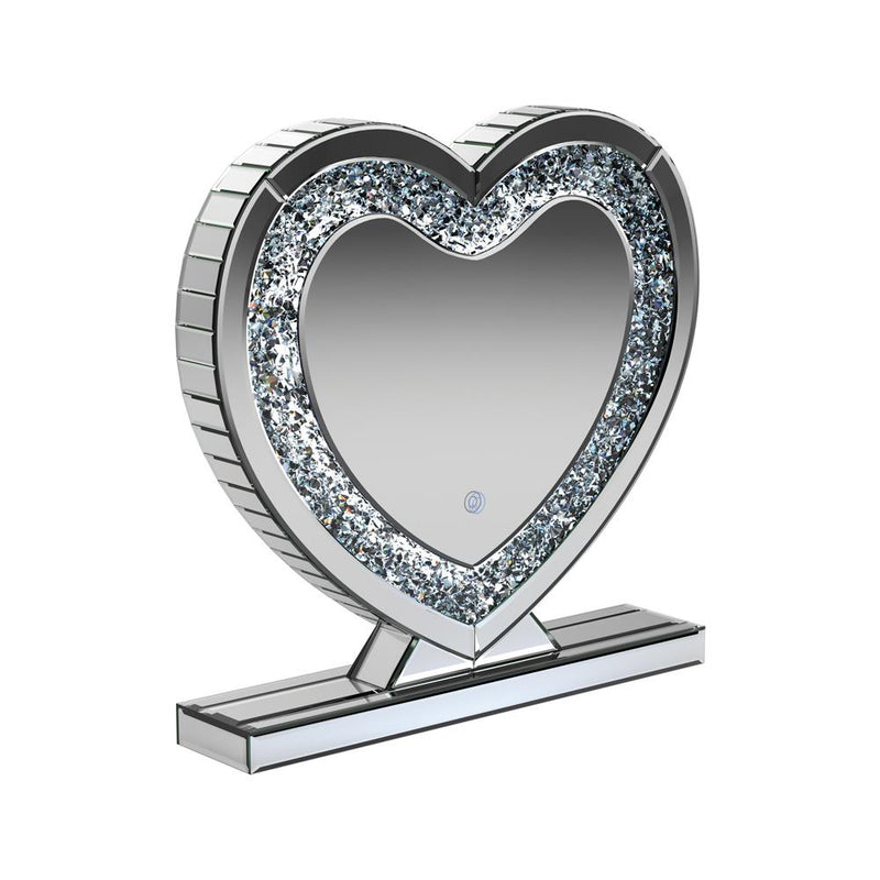 Euston Heart Shape Table Mirror Silver - Theo's Factory Direct Mattress & Furniture (Columbus, OH)