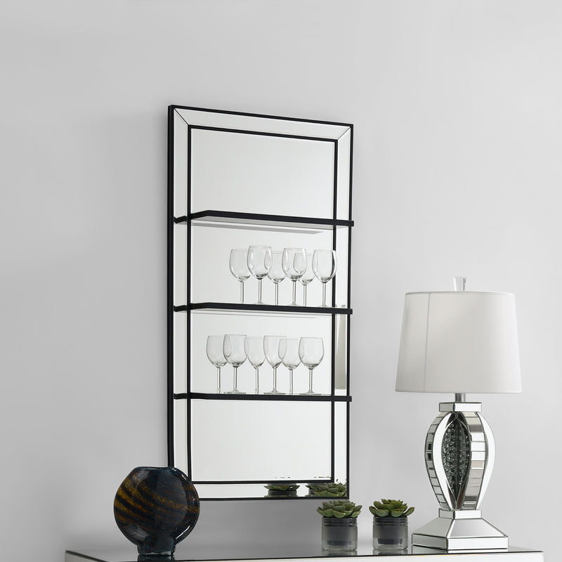 Oriel 3-Shelf Rectangle Wall Mirror - Theo's Factory Direct Mattress & Furniture (Columbus, OH)