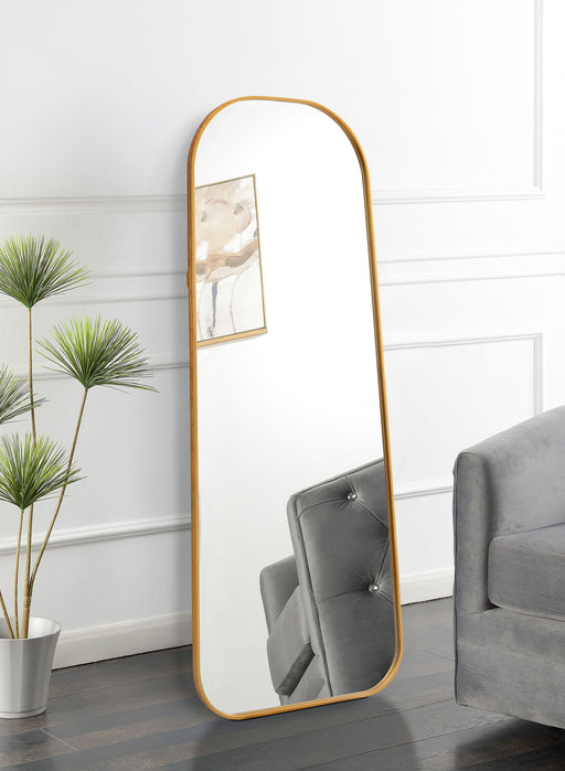 Simeon Metal Frame Full Length 51" Floor Mirror Antique Gold - Theo's Factory Direct Mattress & Furniture (Columbus, OH)