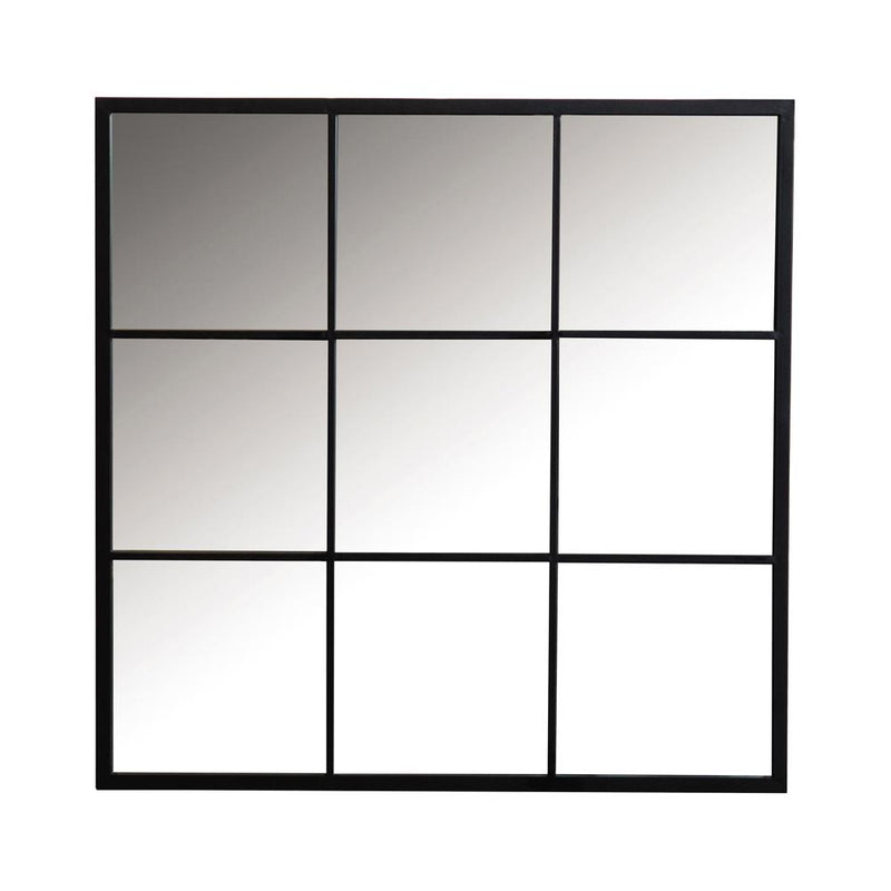 Quetzal Square Window Pane Wall Mirror Black - Theo's Factory Direct Mattress & Furniture (Columbus, OH)