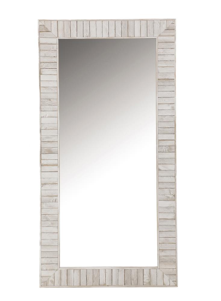 Pino Rectangular Wall Mirror White - Theo's Factory Direct Mattress & Furniture (Columbus, OH)