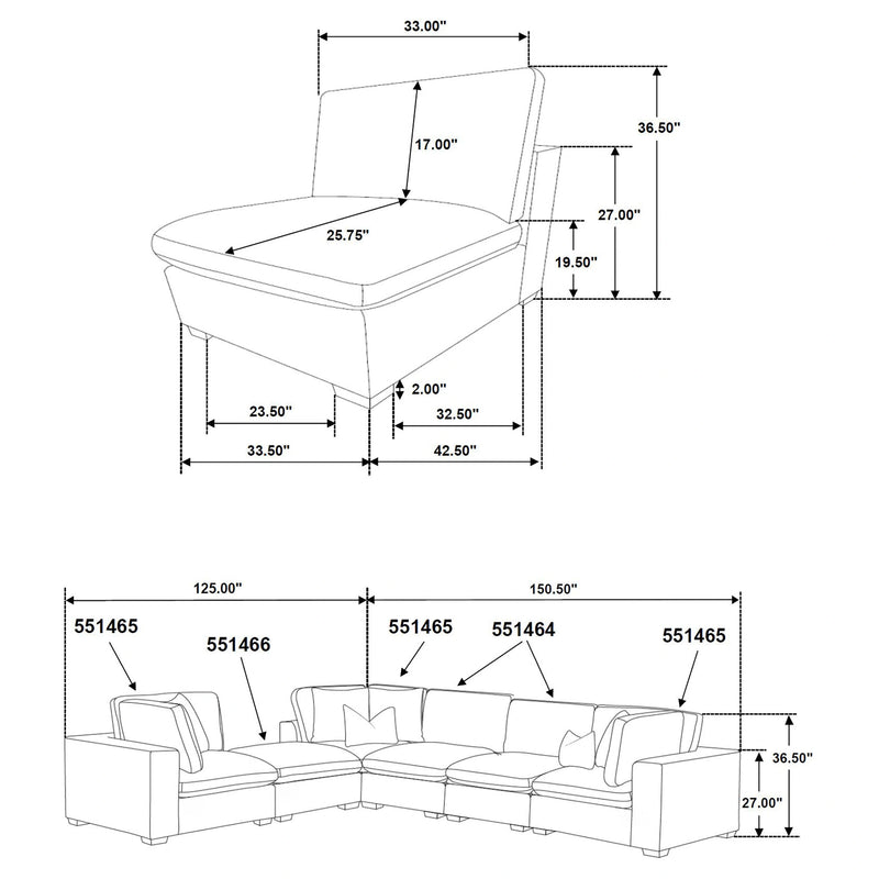 Lakeview Armless Chair