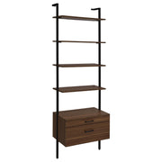 Owens 96-inch 4-shelf Storage Wall Bookshelf Walnut - Theo's Factory Direct Mattress & Furniture (Columbus, OH)