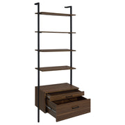 Owens 96-inch 4-shelf Storage Wall Bookshelf Walnut - Theo's Factory Direct Mattress & Furniture (Columbus, OH)