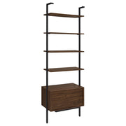 Owens 96-inch 4-shelf Storage Wall Bookshelf Walnut - Theo's Factory Direct Mattress & Furniture (Columbus, OH)