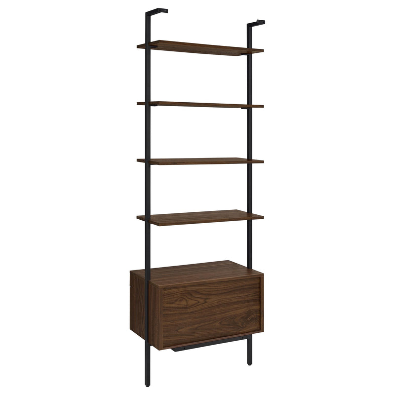 Owens 96-inch 4-shelf Storage Wall Bookshelf Walnut - Theo's Factory Direct Mattress & Furniture (Columbus, OH)