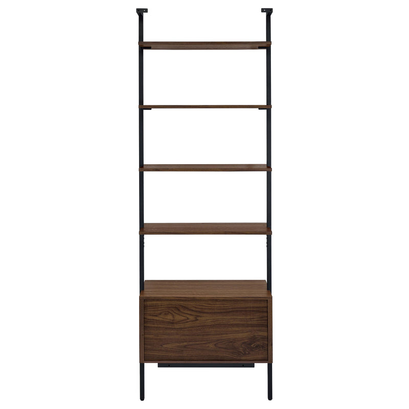 Owens 96-inch 4-shelf Storage Wall Bookshelf Walnut - Theo's Factory Direct Mattress & Furniture (Columbus, OH)