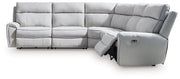 Social Pointe Power Reclining Sectional - Theo's Factory Direct Mattress & Furniture (Columbus, OH)
