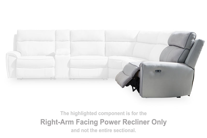 Social Pointe Reclining Sectional with Storage Console - Theo's Factory Direct Mattress & Furniture (Columbus, OH)